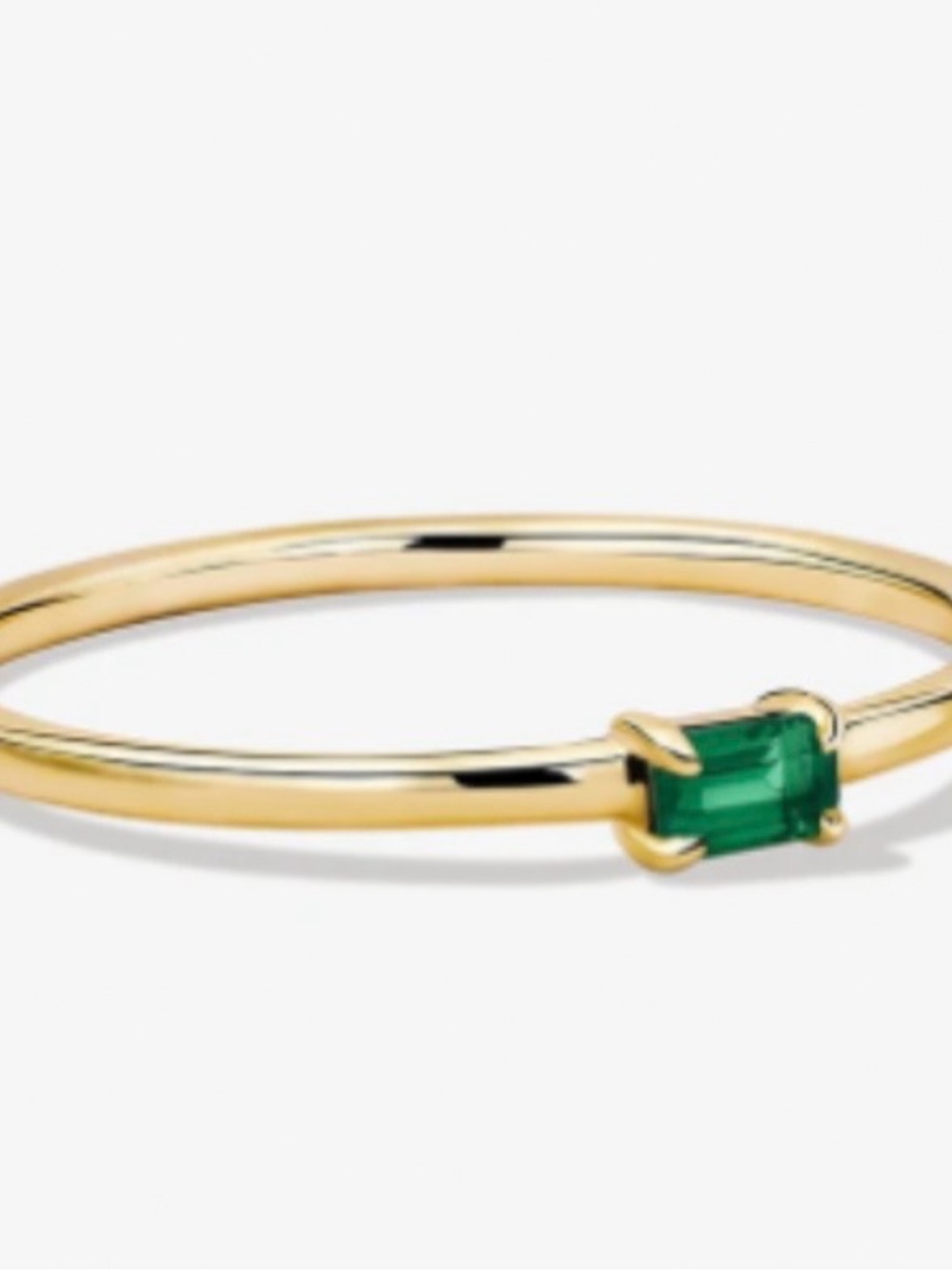18k Gold Vermeil Emerald-Cut Lab Created Solitaire Ring - Women's Jewelry New